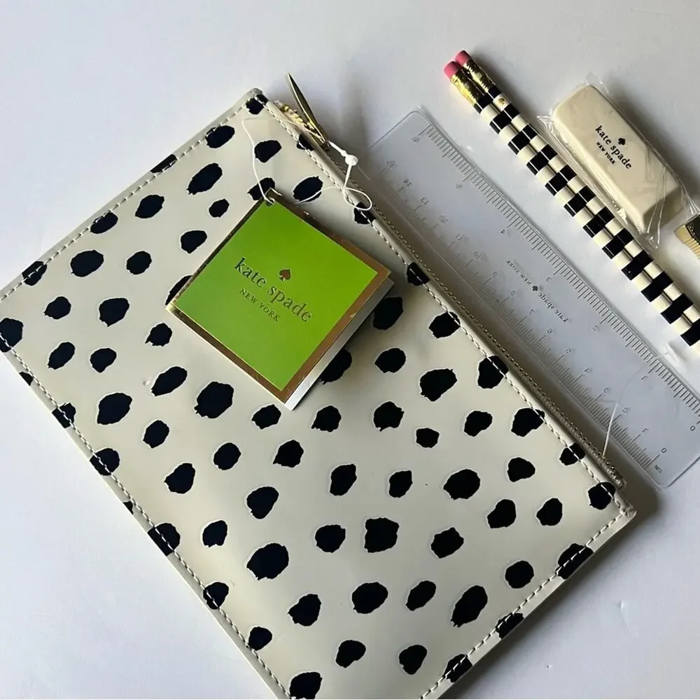 Kate Spade  New York Flamingo Dot Pencil Pouch NWT